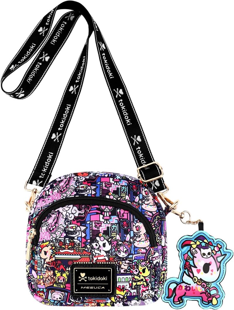 Tokidoki Small Crossbody Purse with Unicorno Keychain Cute Mini Shoulder Bag Wallet Gift for Teen Girls Shopping Travel - Image 1
